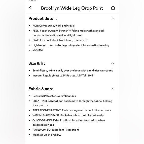 NWT Athleta Brooklyn Women's Black Wide-Leg crop Pants size 8 - Picture 6 of 7